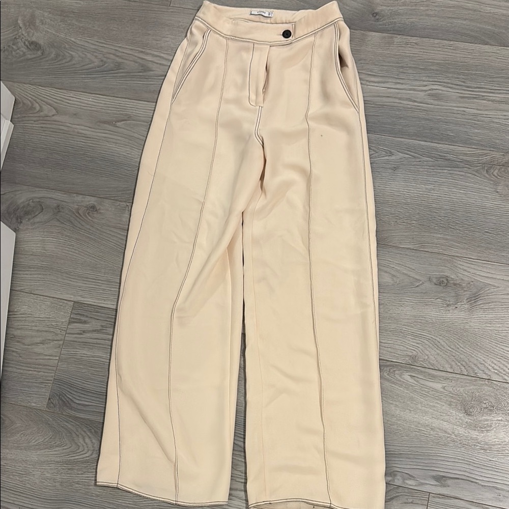 Mango Cream Wide Leg Pants